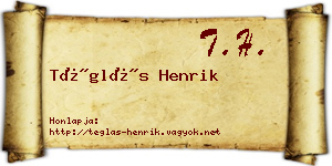 Téglás Henrik névjegykártya