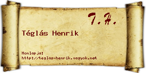 Téglás Henrik névjegykártya